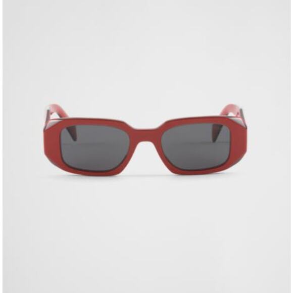 PRADA Symbole Diamond Rectangle Sunglasses Fiery Orange Red PR 17WS $548 main image 4